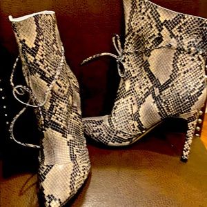 Nine West python booties